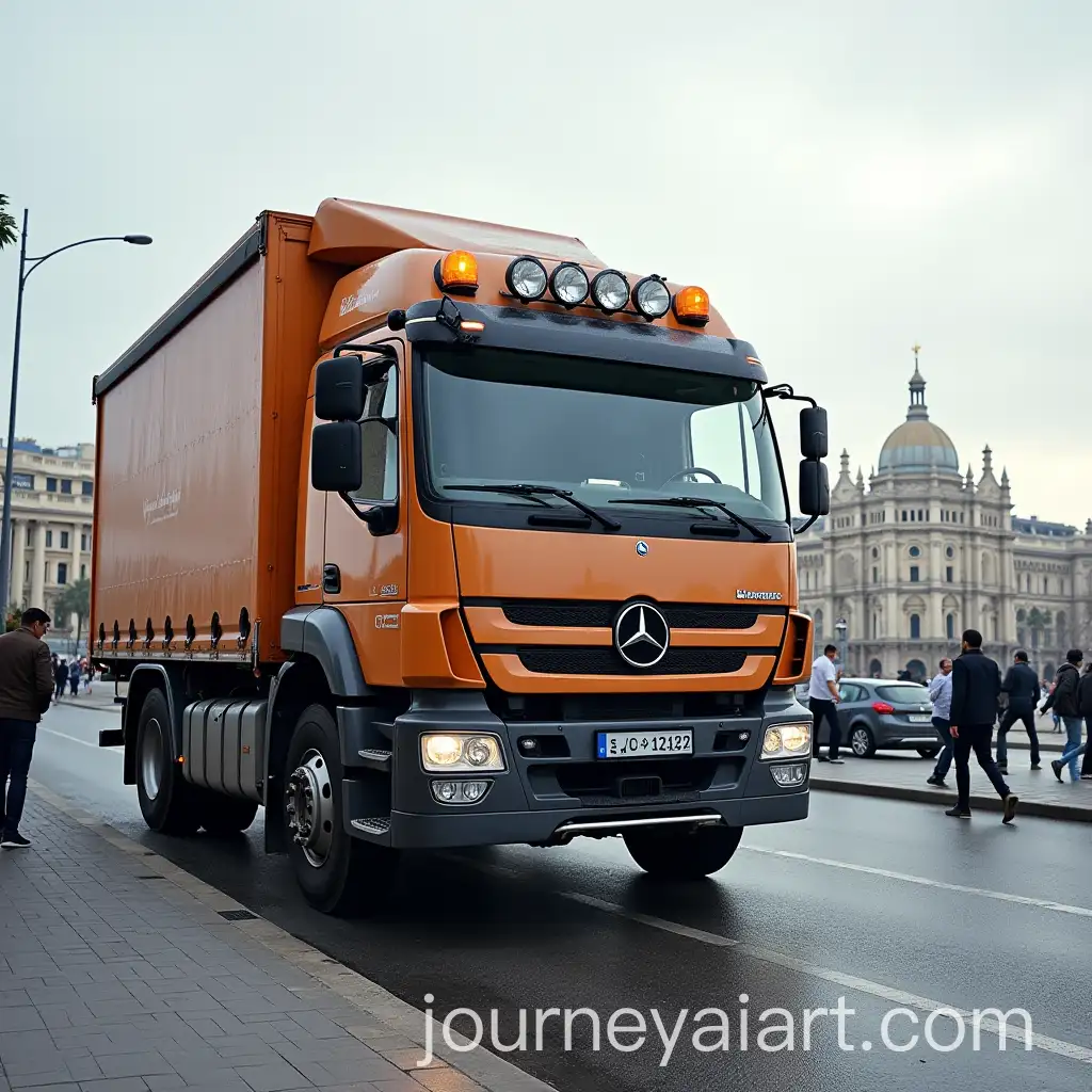 Mercedes-Truck-in-Algiers-Cityscape