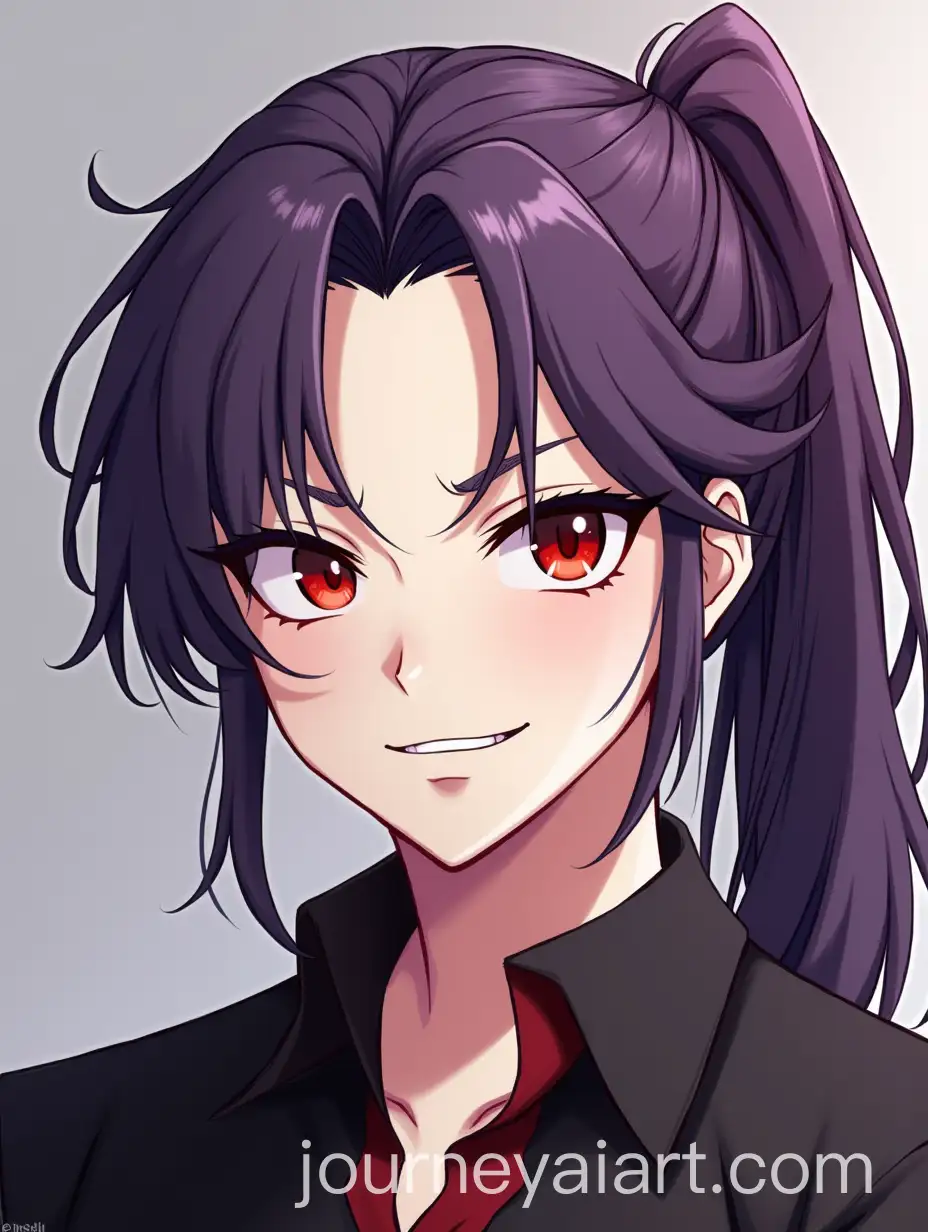 Handsome-Anime-Vampire-Male-with-Long-Purple-Ponytail-and-Piercing-Red-Eyes