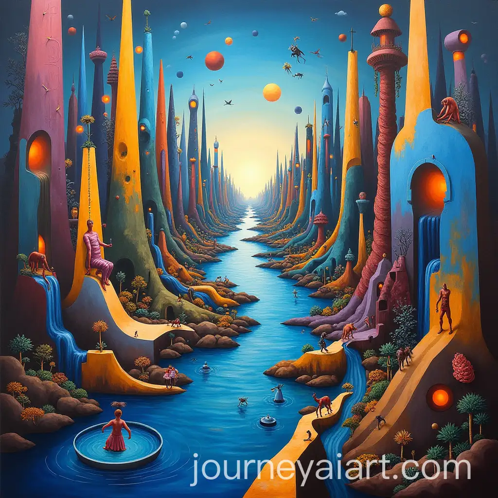 Surreal-Cubist-Landscape-withAI-Art-Prompt-Expansion-Rivers-Mythical-Creatures-and-Abstract-Architecture