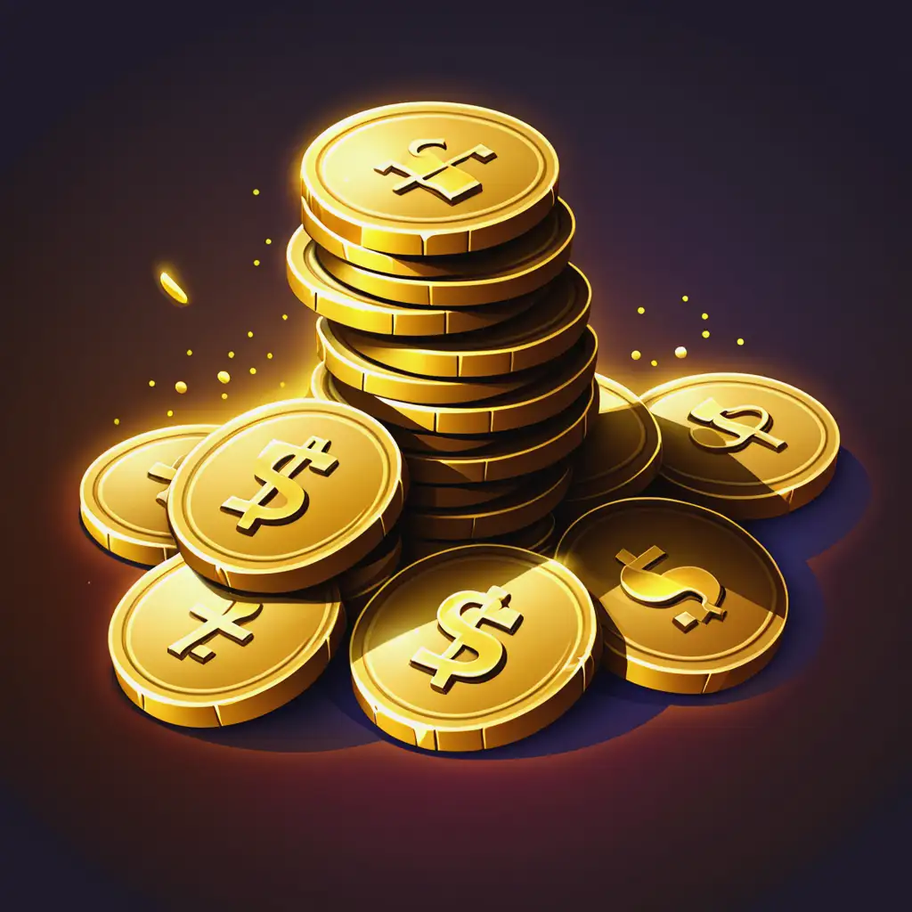 Desktop Game Icon Stack of Gold Coins