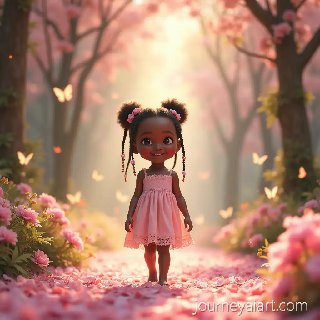 Little-Girl-Walking-ThroughMagical-forest-with-girl-a-Magical-Enchanted-Forest-with-Luminous-Butterflies