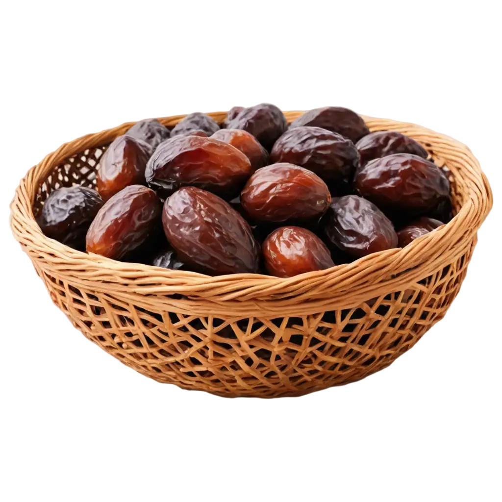 Fresh-Ripe-Dates-in-a-Decorative-Basket-or-Bowl-HighQuality-PNG-Image-for-Food-Photography