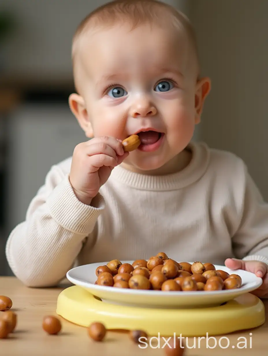 Infant-Enjoying-Hazelnuts