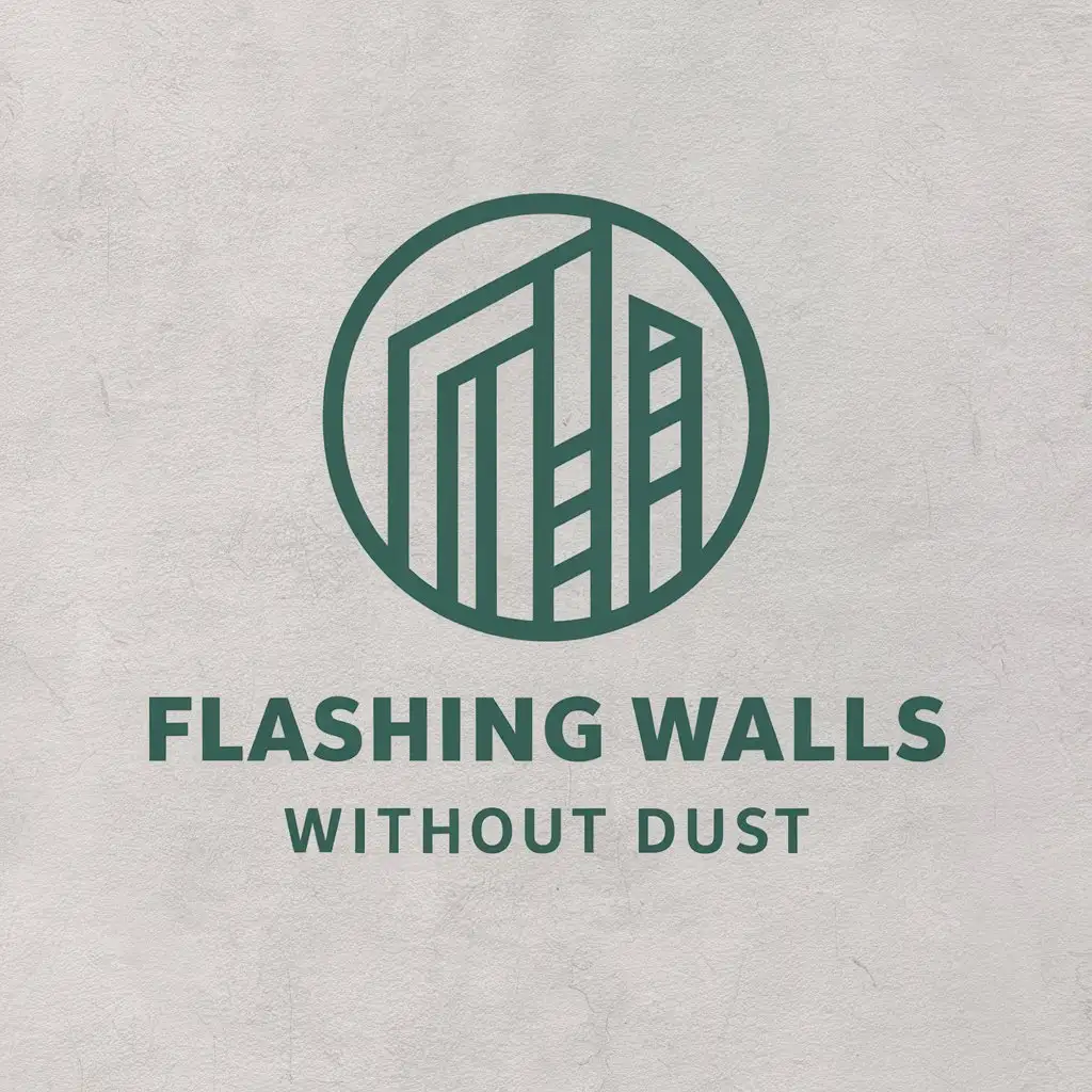 a vector logo design,with the text "Flashing walls without dust", main symbol:Logo for services:Wall vibration without dust,Moderate,clear background