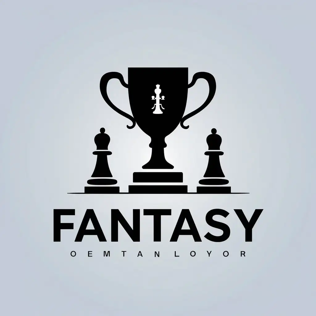 a vector logo design,with the text "fantasy", main symbol:chess, trophy,Moderate,be used in Technology industry,clear background