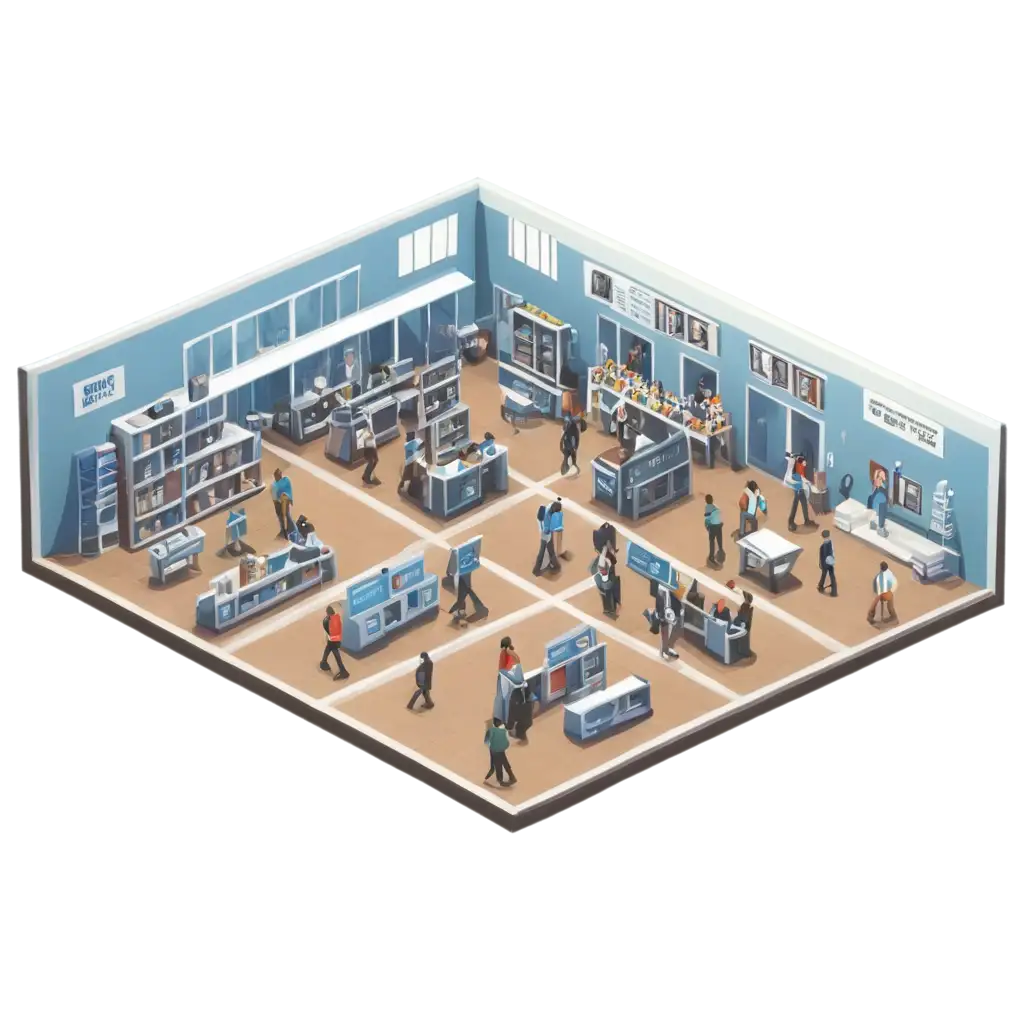 MultiStorey-Exhibition-Isometric-Composition-PNG-Image-for-HighQuality-Visuals-and-Graphics