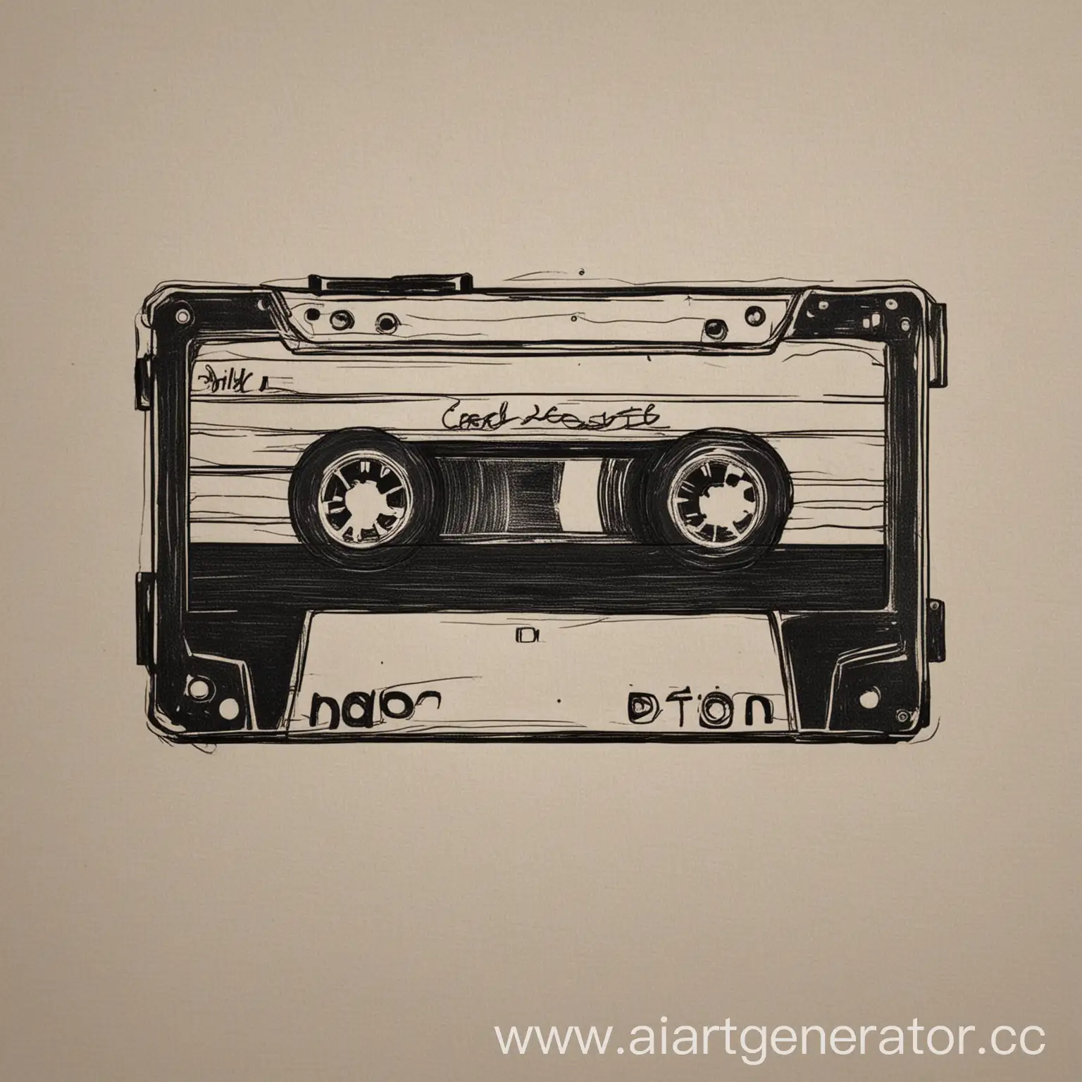 Vinyl-Record-with-Cassette-Tape-Retro-Music-Media-Illustration