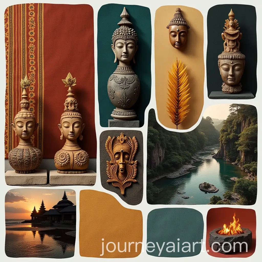 Balinese-Spiritual-Ceremony-Mood-Board-with-Sacred-Elements-and-Traditional-Textiles