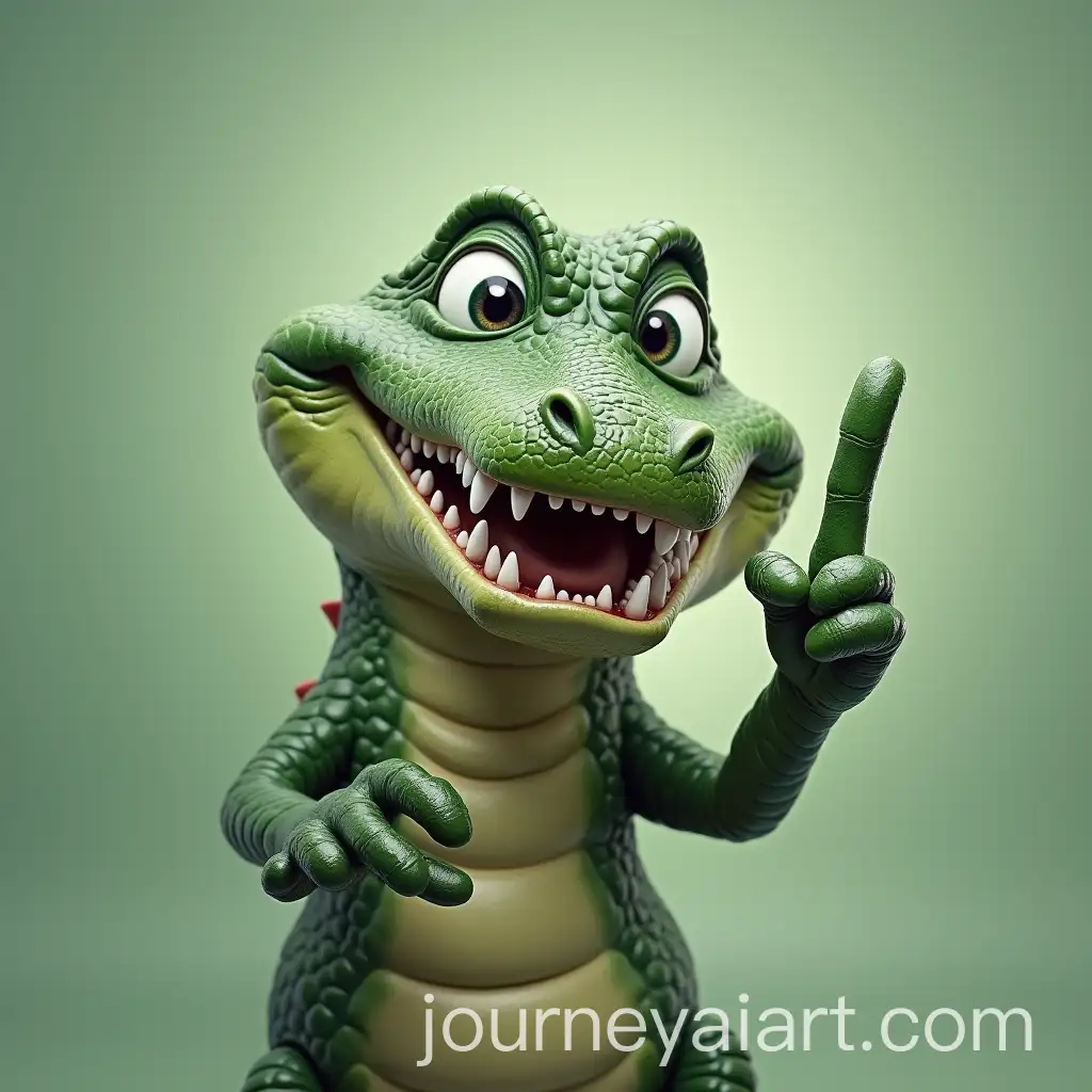 Crocodile-Smiling-and-Giving-a-High-Five-in-Dental-Clinic-Advertisement