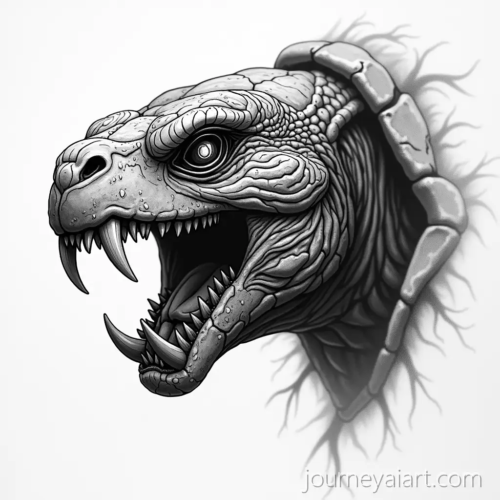 FearsomeFearsome-turtle-tattoo-sketch-Turtle-Face-Tattoo-Design-with-Menacing-Fangs-and-Intricate-Blackwork