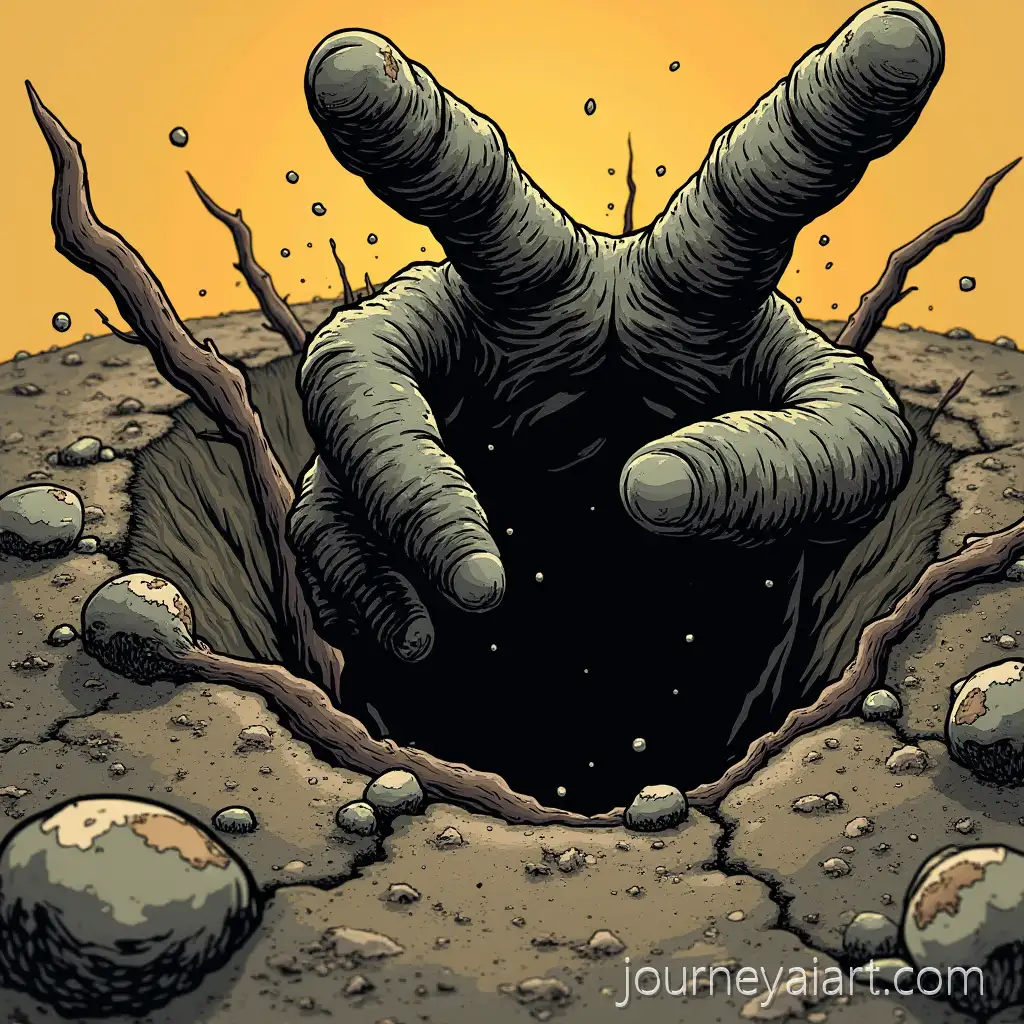 CloseUp-of-Monster-Hand-Emerging-from-Cracked-Earth-in-Dramatic-Comic-Style