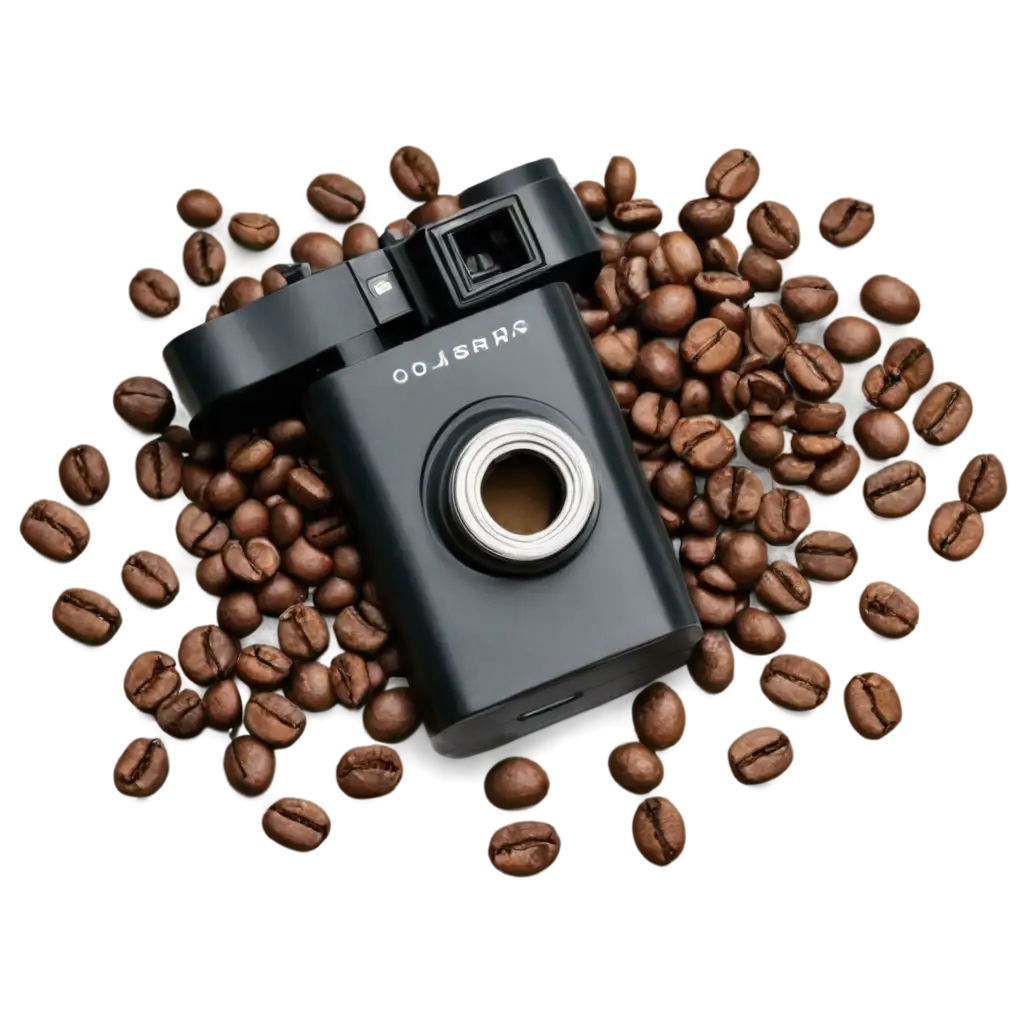 Coffee-Beans-with-Camera-on-Top-HighQuality-PNG-Image-for-Creative-Use