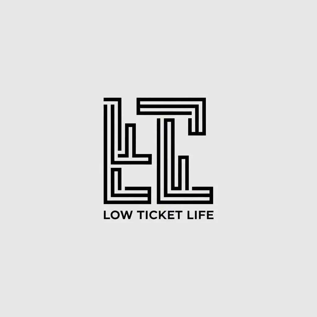 LOGO Design for Low Ticket Life Minimalistic LTL Symbol with Clear Background