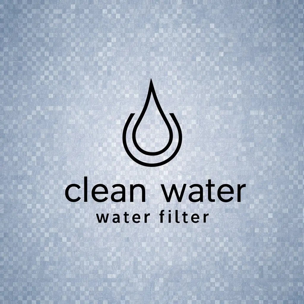 a logo design,with the text "clean water, water filter", main symbol:drop,Minimalistic,be used in Technology industry,clear background