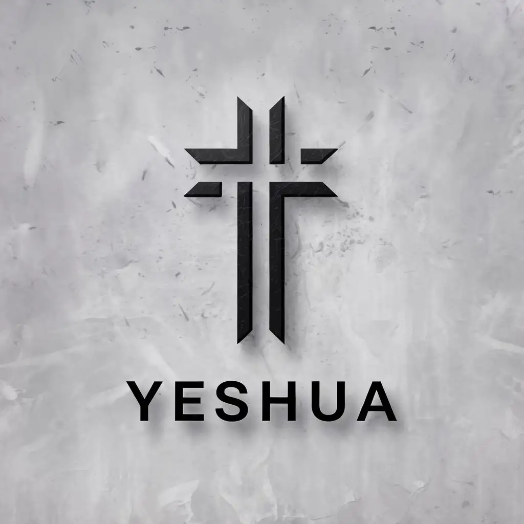 LOGO Design for Yeshua Minimalistic Cross Symbol for Religious Industry with Clear Background