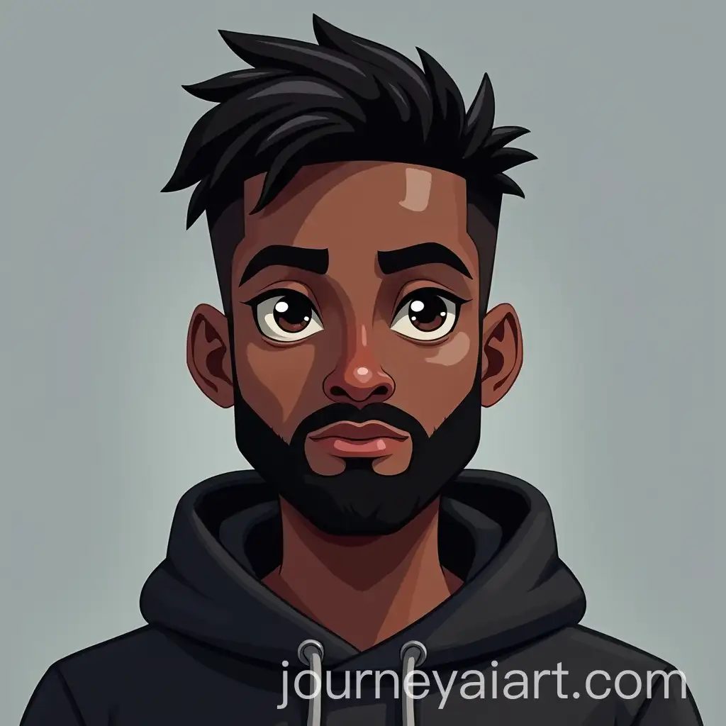 Custom-Gamer-Avatar-Design-Featuring-Young-Man-with-Black-Skin-and-Short-Beard