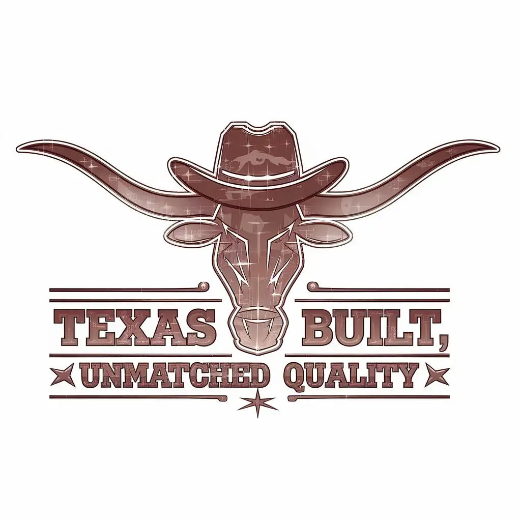 LOGO Design For Texas Built Unmatched Quality Western Theme with Cowboys and Longhorns