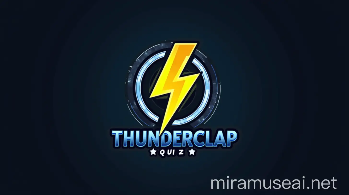 Dynamic ThunderClap Quiz Logo Design with Vibrant Lightning Bolt