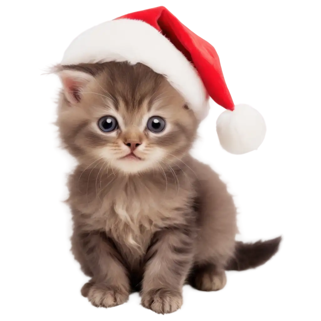 Adorable-Mini-Fluffy-Kitty-in-Santa-Hat-PNG-Perfect-for-Holiday-Designs