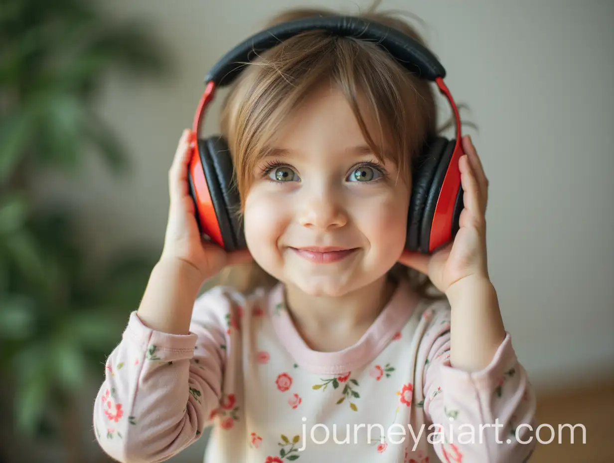Young-Girl-Wearing-Headphones-with-Focused-Expression