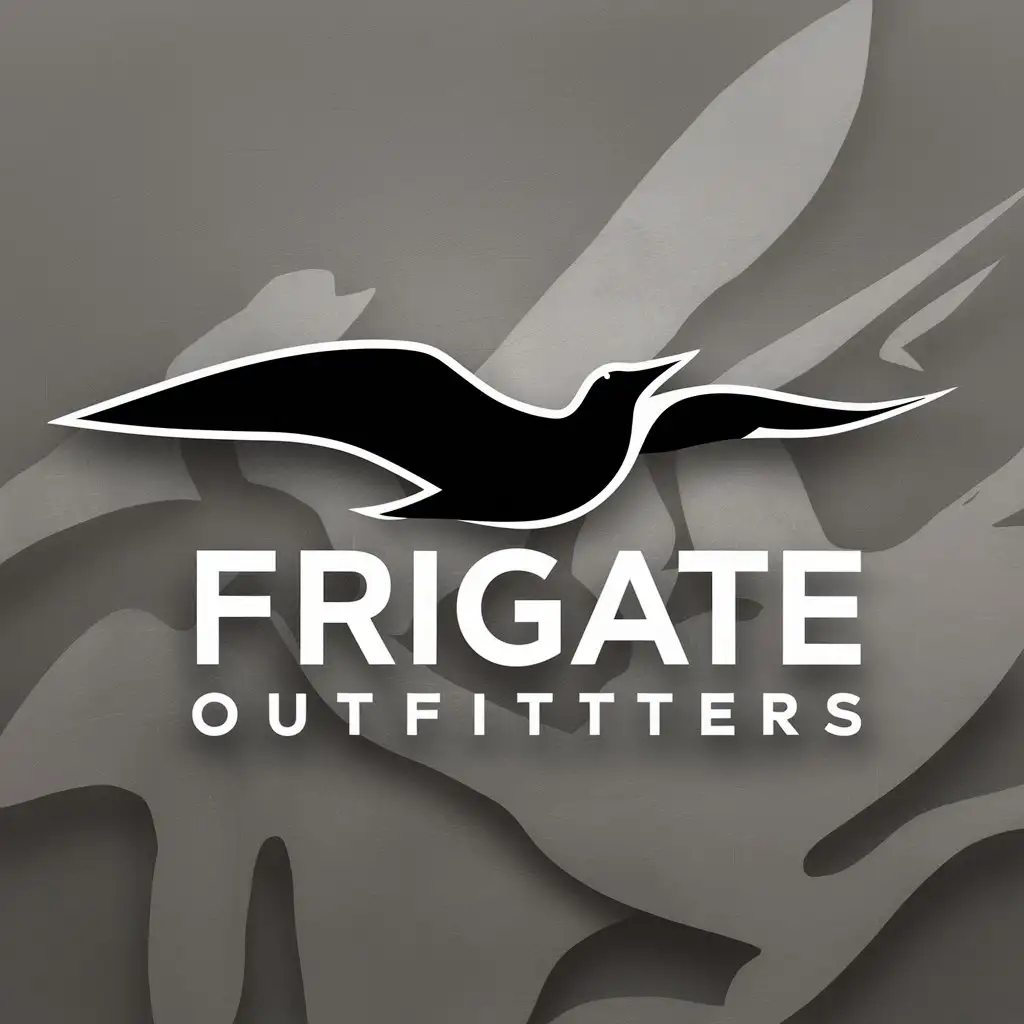 LOGO Design for Frigate Outfitters Modern Black White Grey with Frigate Silhouette