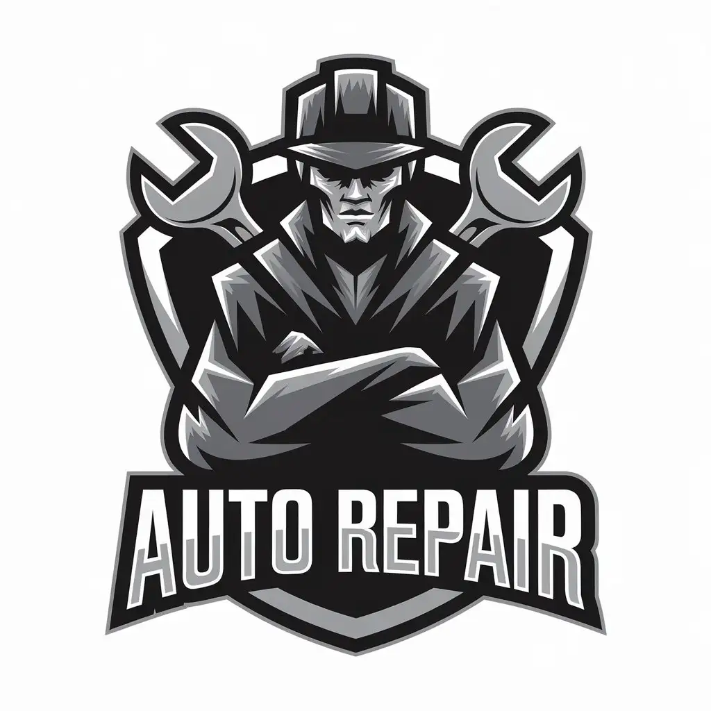 a vector logo design,with the text "Auto repair", main symbol:Auto mechanic,complex,be used in Automotive industry,clear background