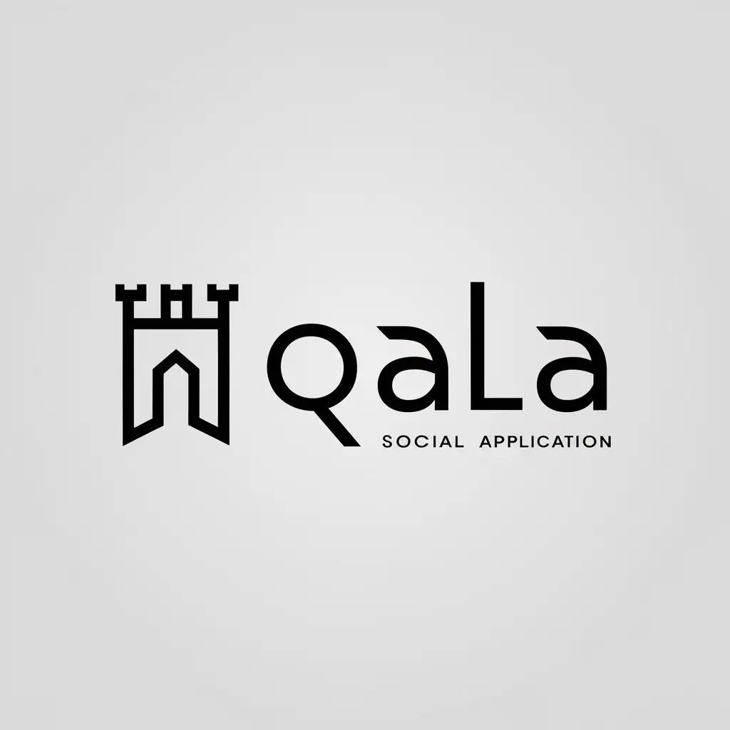 LOGO Design for QALA Castle Symbol with Social Application Theme in Minimalist Style