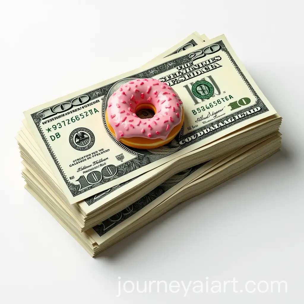 Stack-of-American-Dollar-Bills-with-Donut-Faces-Symbolizing-Overconsumption