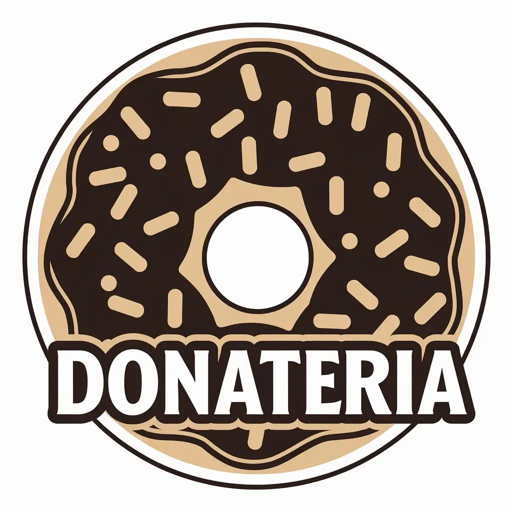 LOGO Design for Donateria Vector Design with Art of Taste Symbol and Doughnut Theme for Restaurant Industry