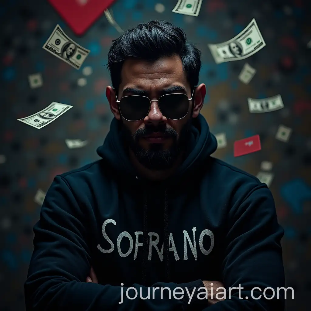 Soprano-Telegram-Avatar-with-Graffiti-Dollar-Bills-and-Credit-Cards