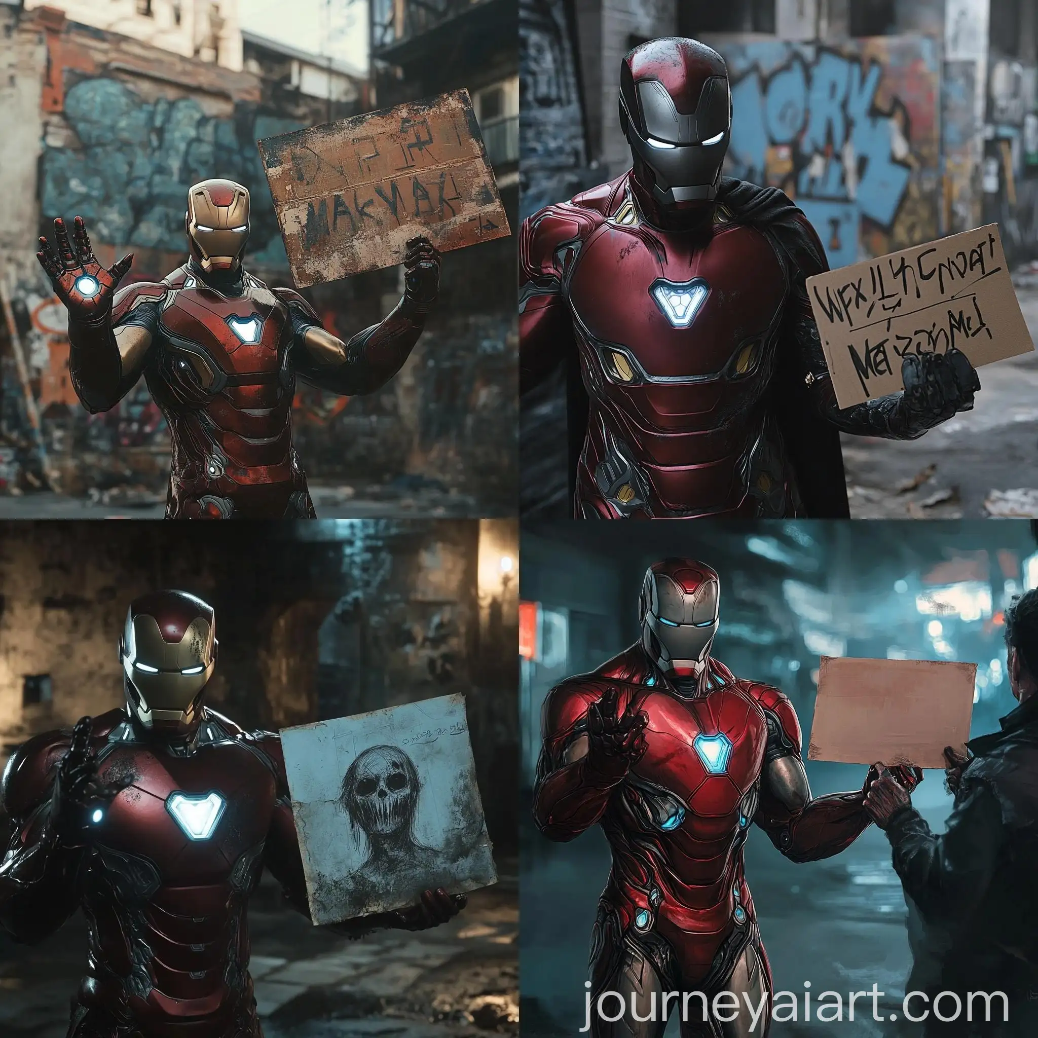 Iron-Man-Holding-a-Sign-with-Max-Nightmare
