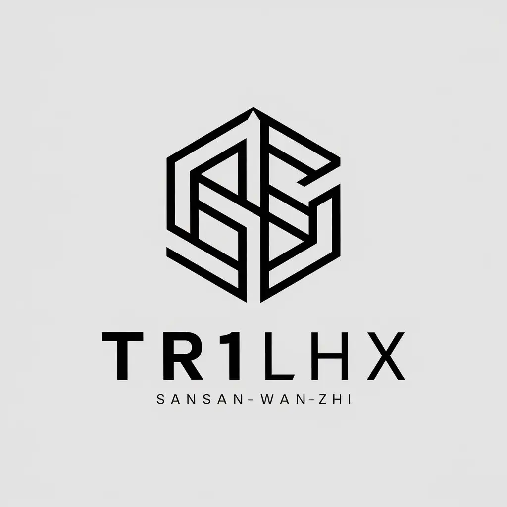 a vector logo design,with the text "TR1LHX", main symbol:sansanwanzhi,Moderate,be used in Technology industry,clear background