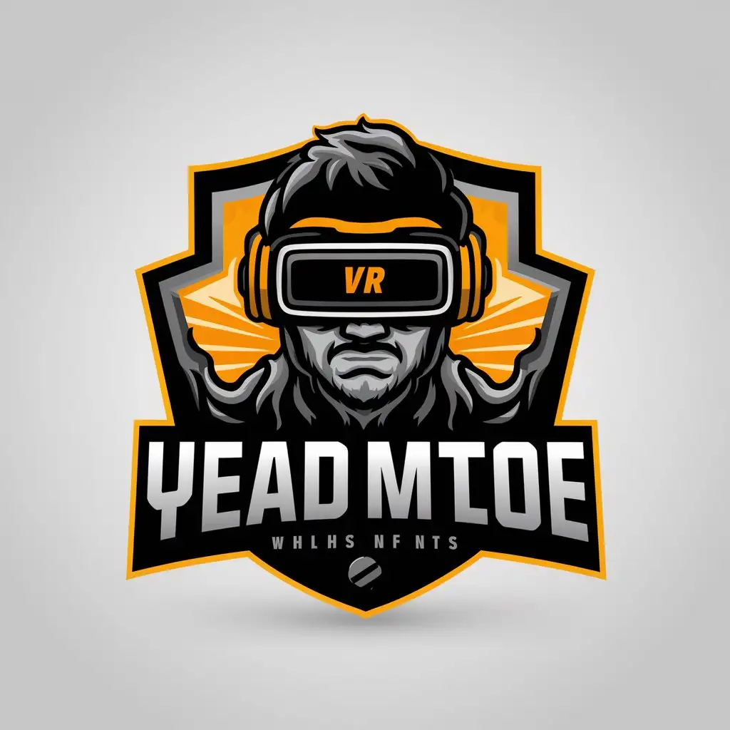 LOGO Design for BLACK AND YELLOW VR Headset Modern Design with Dynamic Colors and Virtual Reality Theme