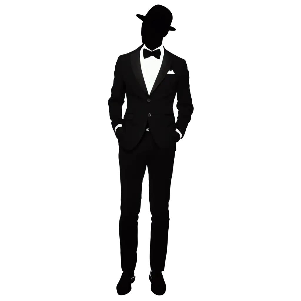 Elegant-Black-and-White-Gentleman-Silhouette-PNG-Image-Suit-Hat-and-Bowtie