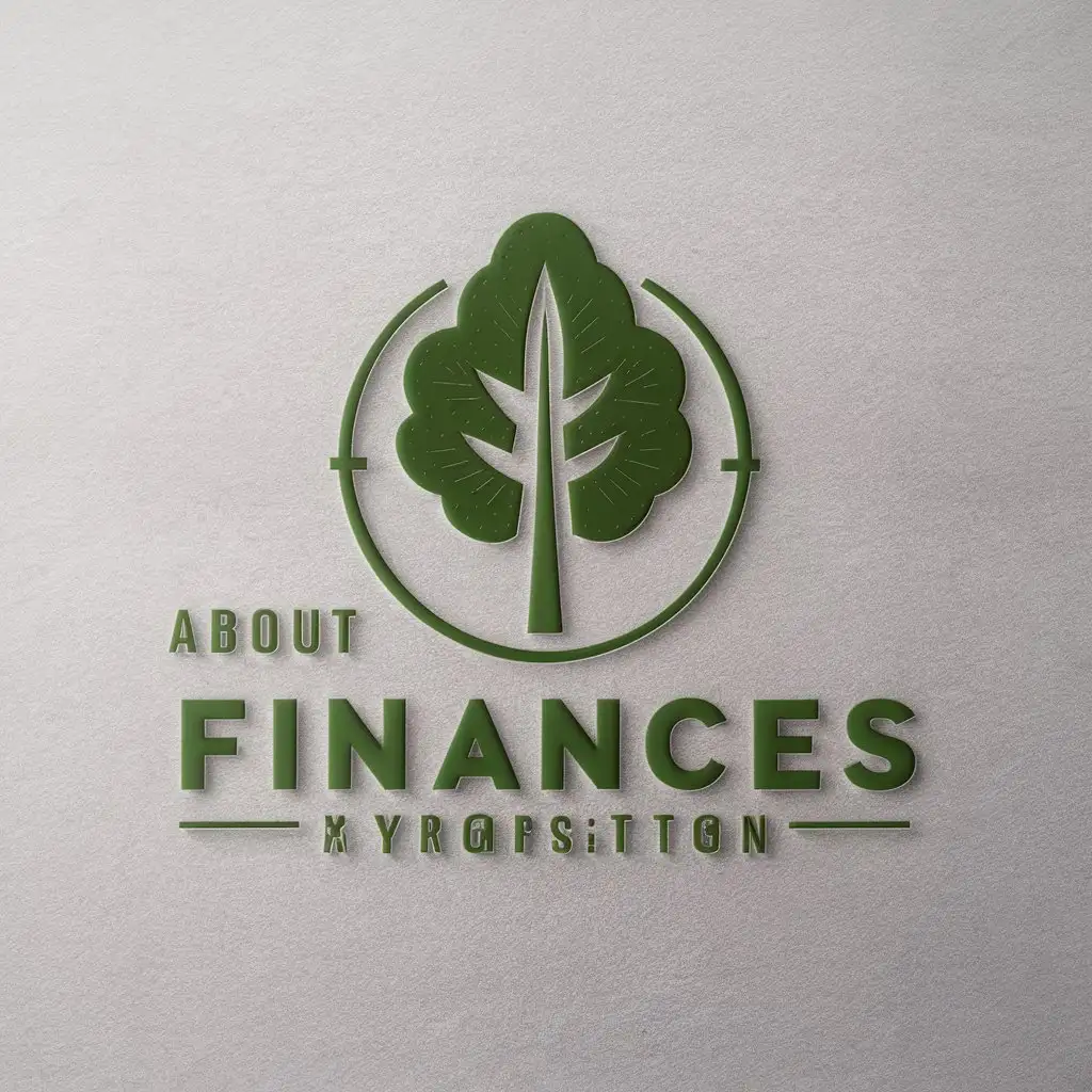 a vector logo design,with the text "About finances", main symbol:Linden,Moderate,be used in Finance industry,clear background