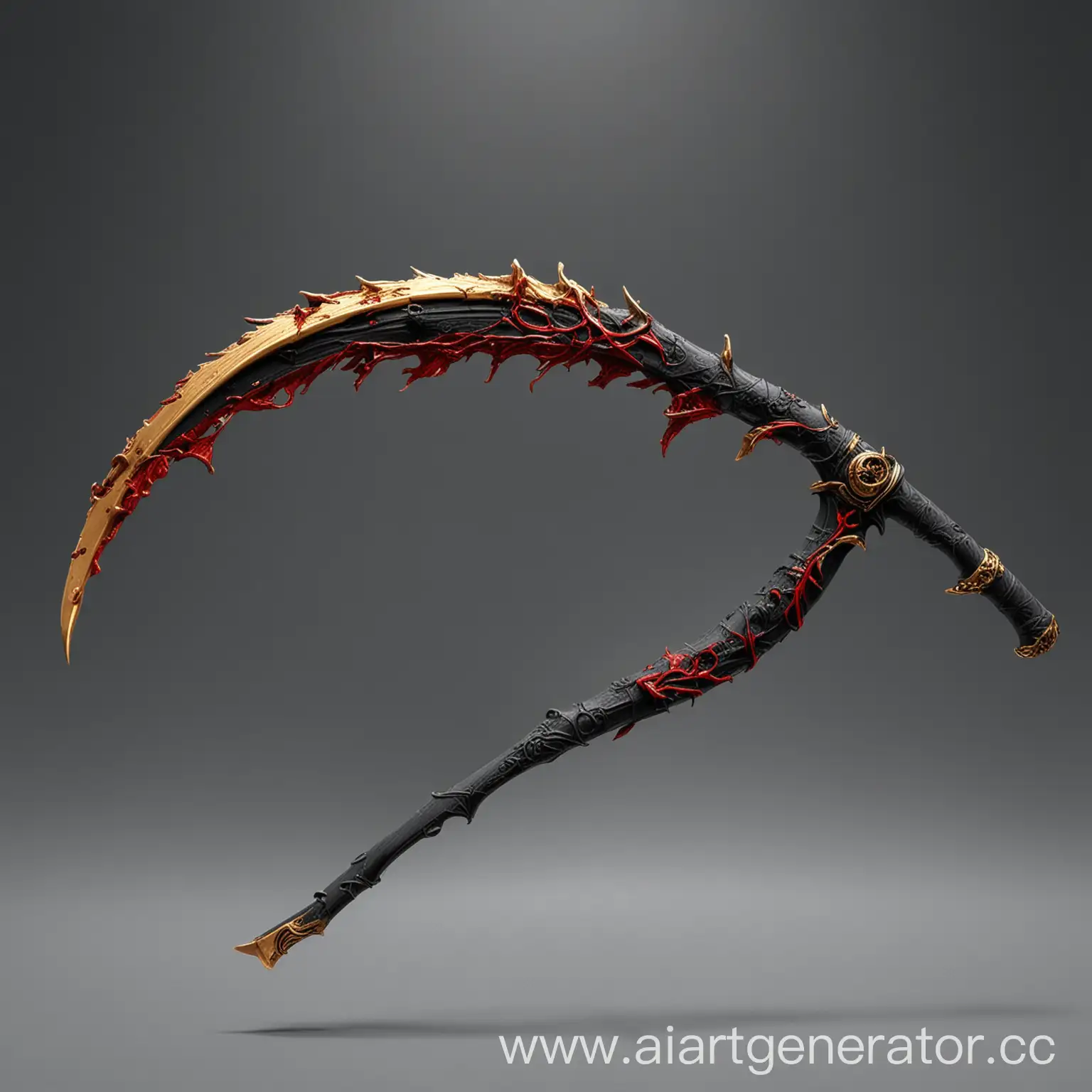 Ultra-Realistic-Scythe-of-the-Reaper-with-Black-and-RedGolden-Veins