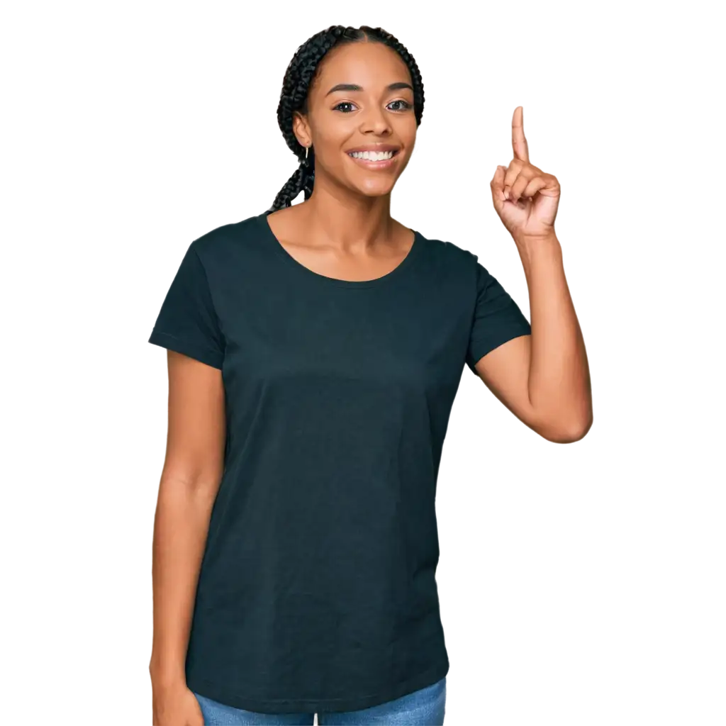 HighQuality-PNG-Image-of-a-Black-Woman-in-a-Black-TShirt