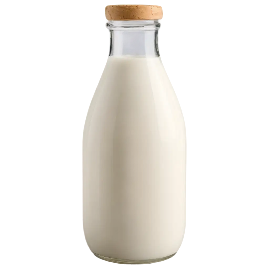 cow milk in glass bottle