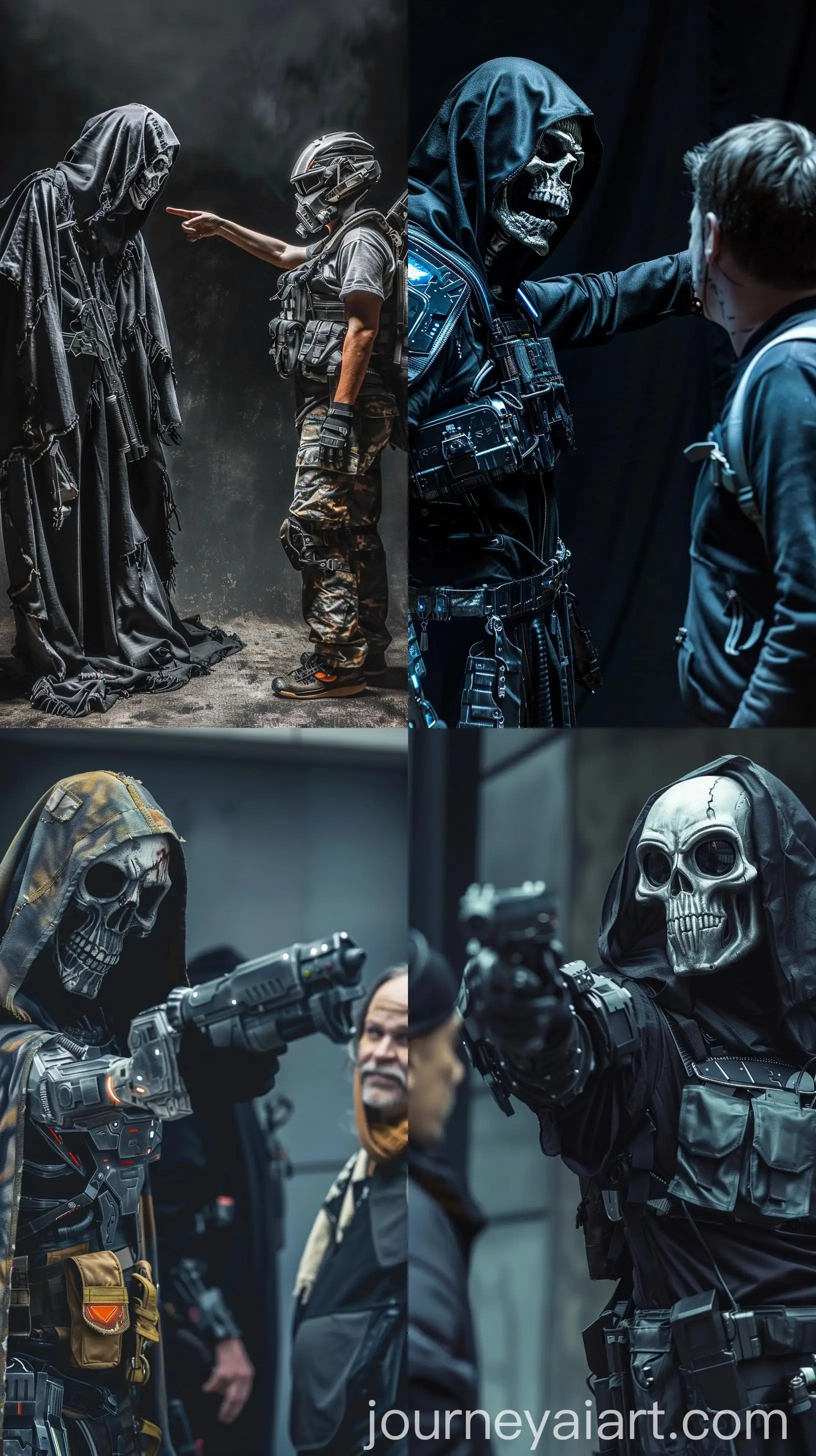 Futuristic-Grim-Reaper-Hunter-Pointing-at-Target
