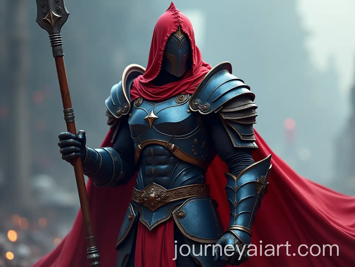 Majestic-Warrior-in-RedBlue-Armor-with-Long-Spear