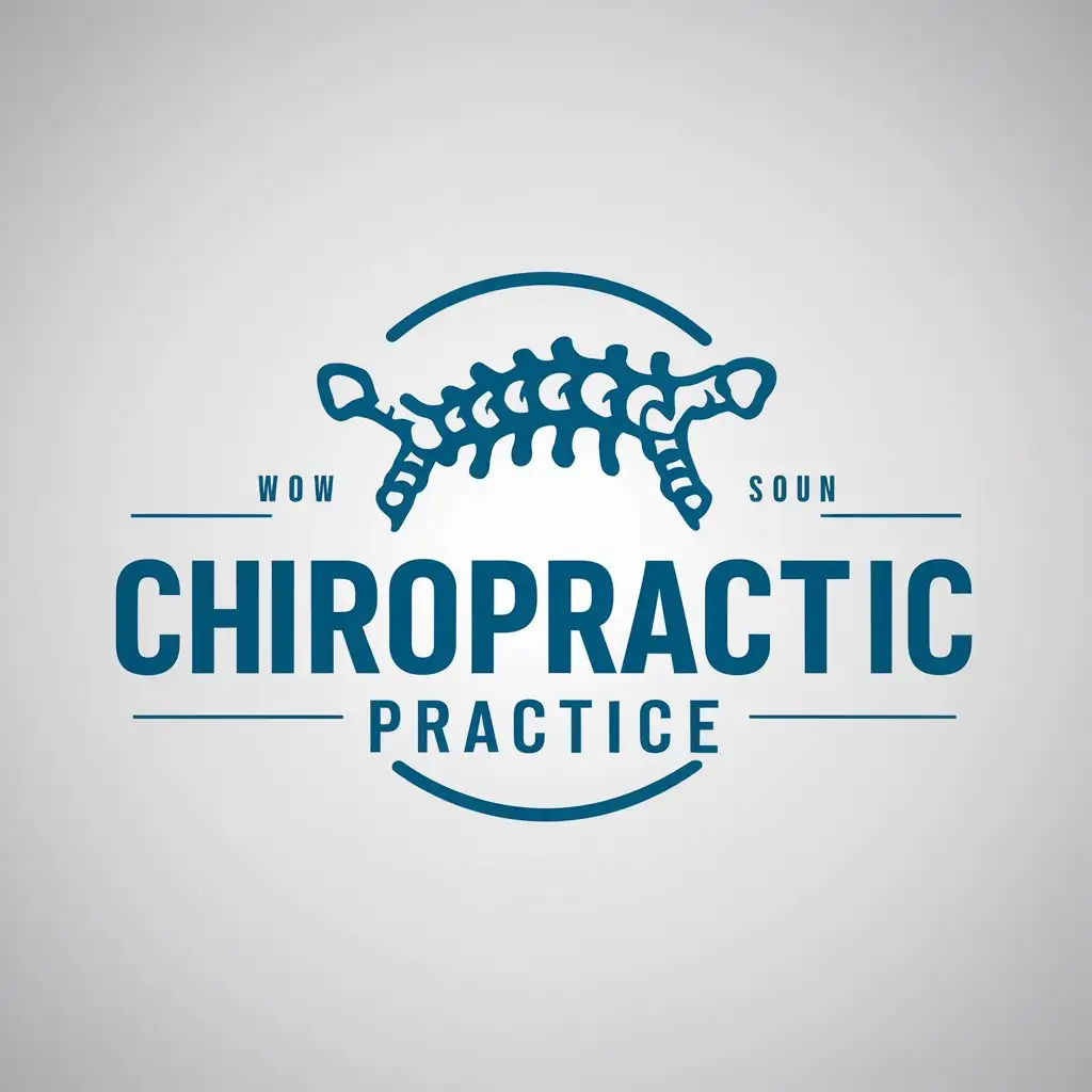 LOGO Design For Chiropractic Practice Modern Blue Vertebrae Theme on White Background