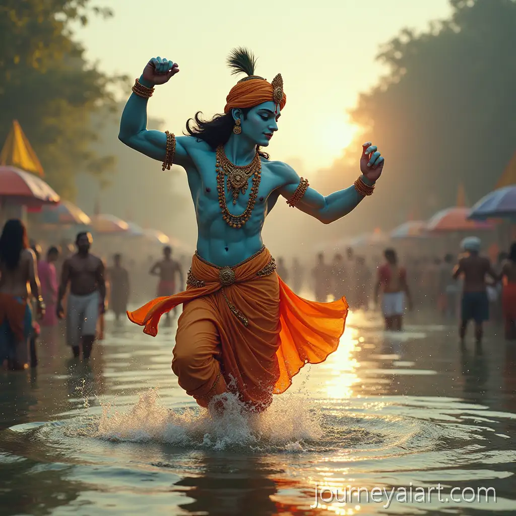 Lord-Krishna-Dancing-on-Kaliya-Naag-in-the-YamLord-Krishna-dancinguna-River