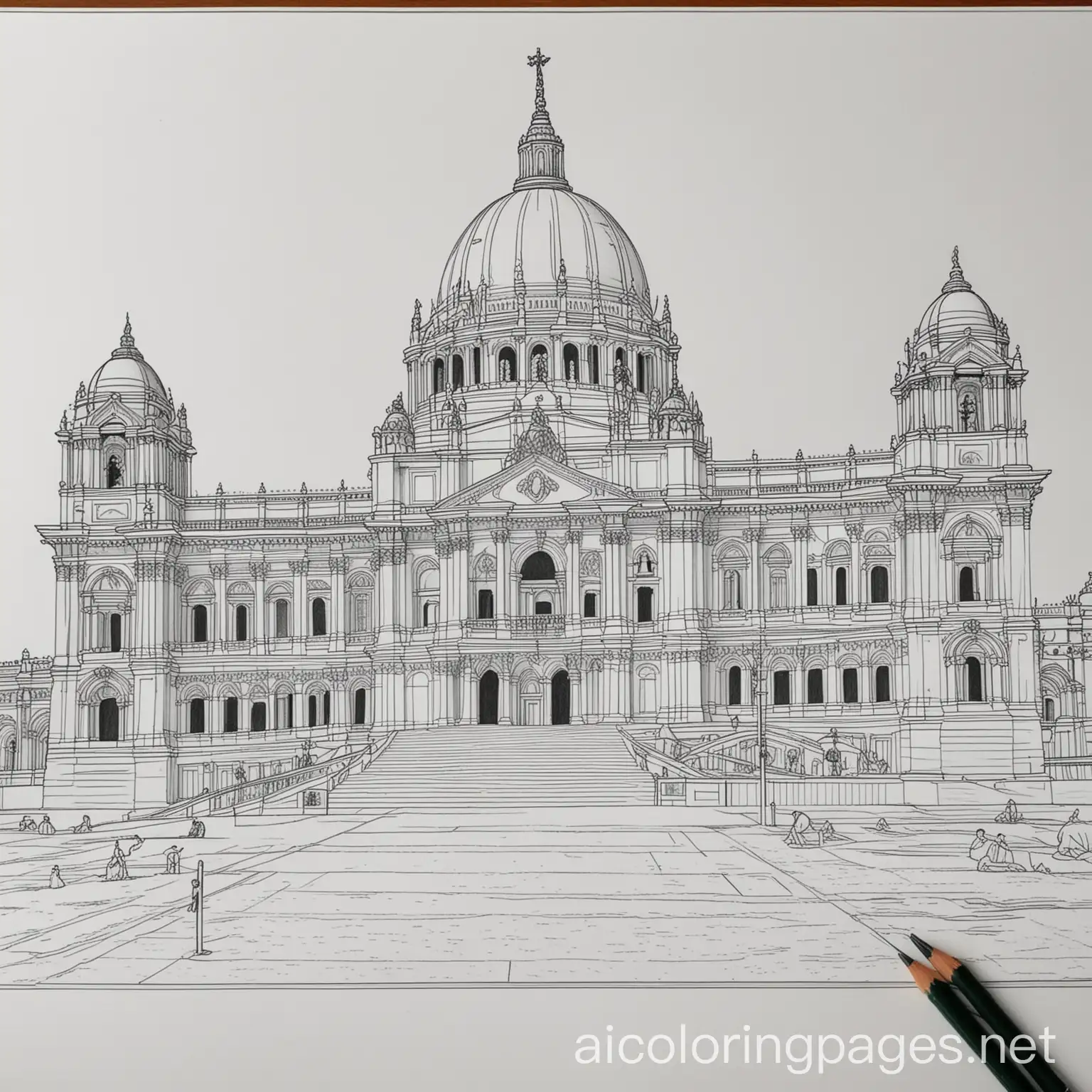 Victoria-Memorial-Calcutta-Coloring-Page-for-Kids