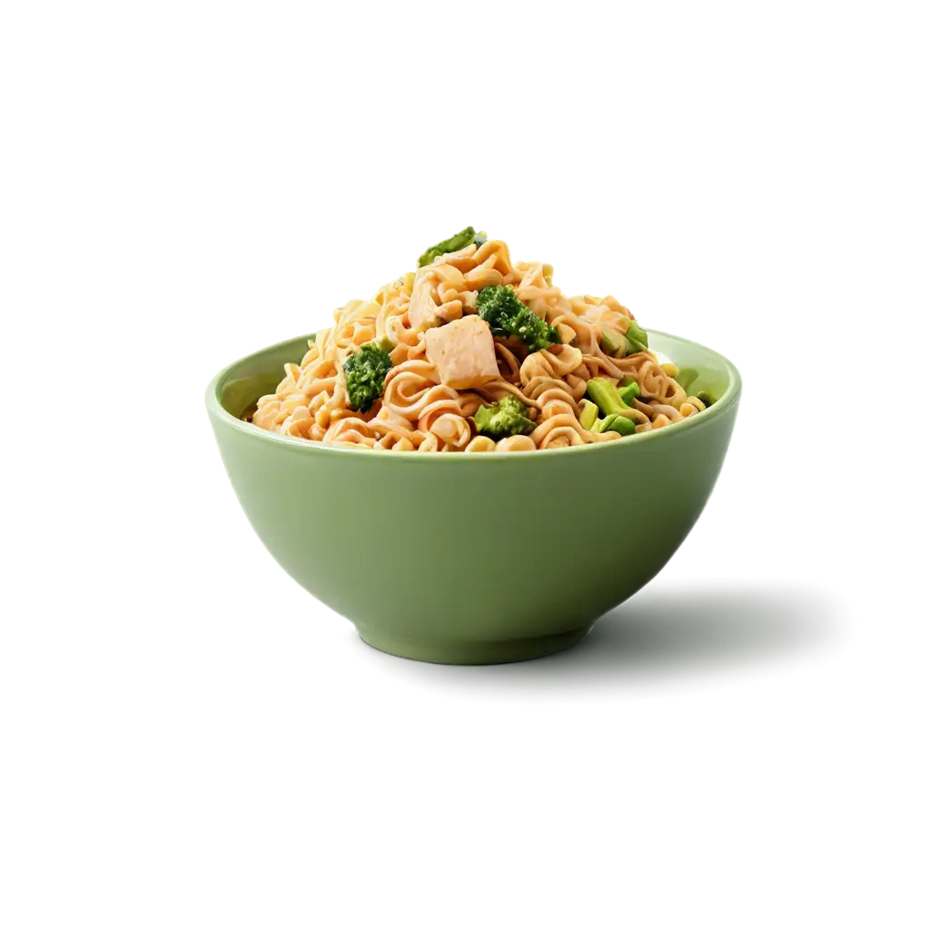 Create-Dish-with-Noodles-and-Greens-and-Chicken-Cubes-PNG-Image-Artistic-Interpretation