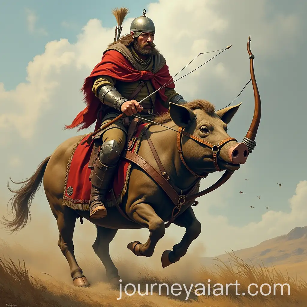 Archer-Riding-a-Pig-from-Clash-of-Clans-in-Action