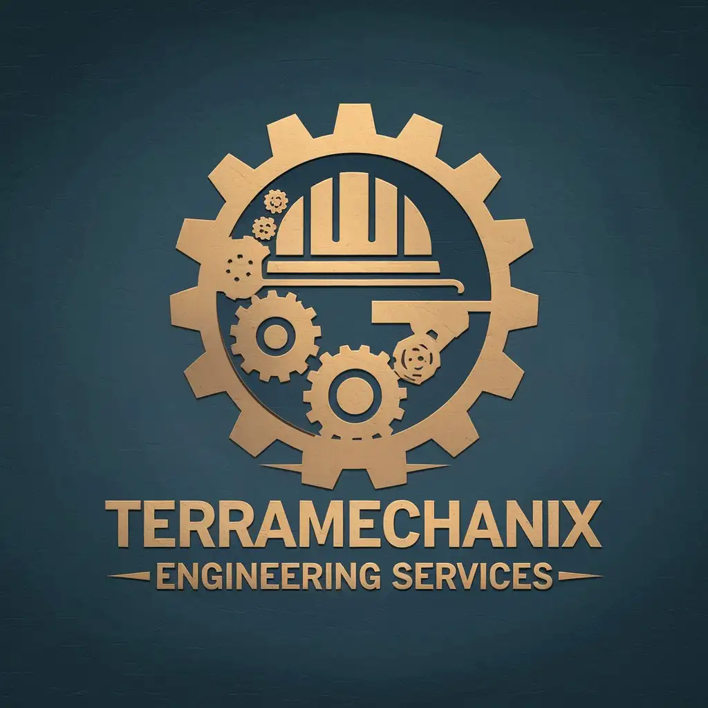 LOGO Design for Terramechanix Engineering Services Vector Design with Machine Construction and Building Elements