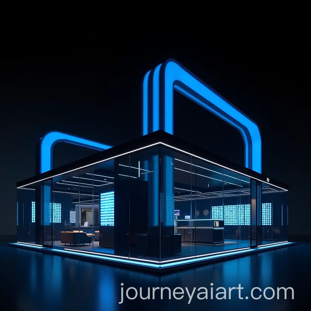 Futuristic-Exhibition-Stand-with-Glass-Walls-and-Advanced-Technology-Displays