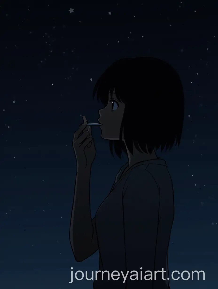 Dark-Anime-Girl-Smoking-Cigarette-Under-Starry-Night-Sky-with-Moody-Lighting