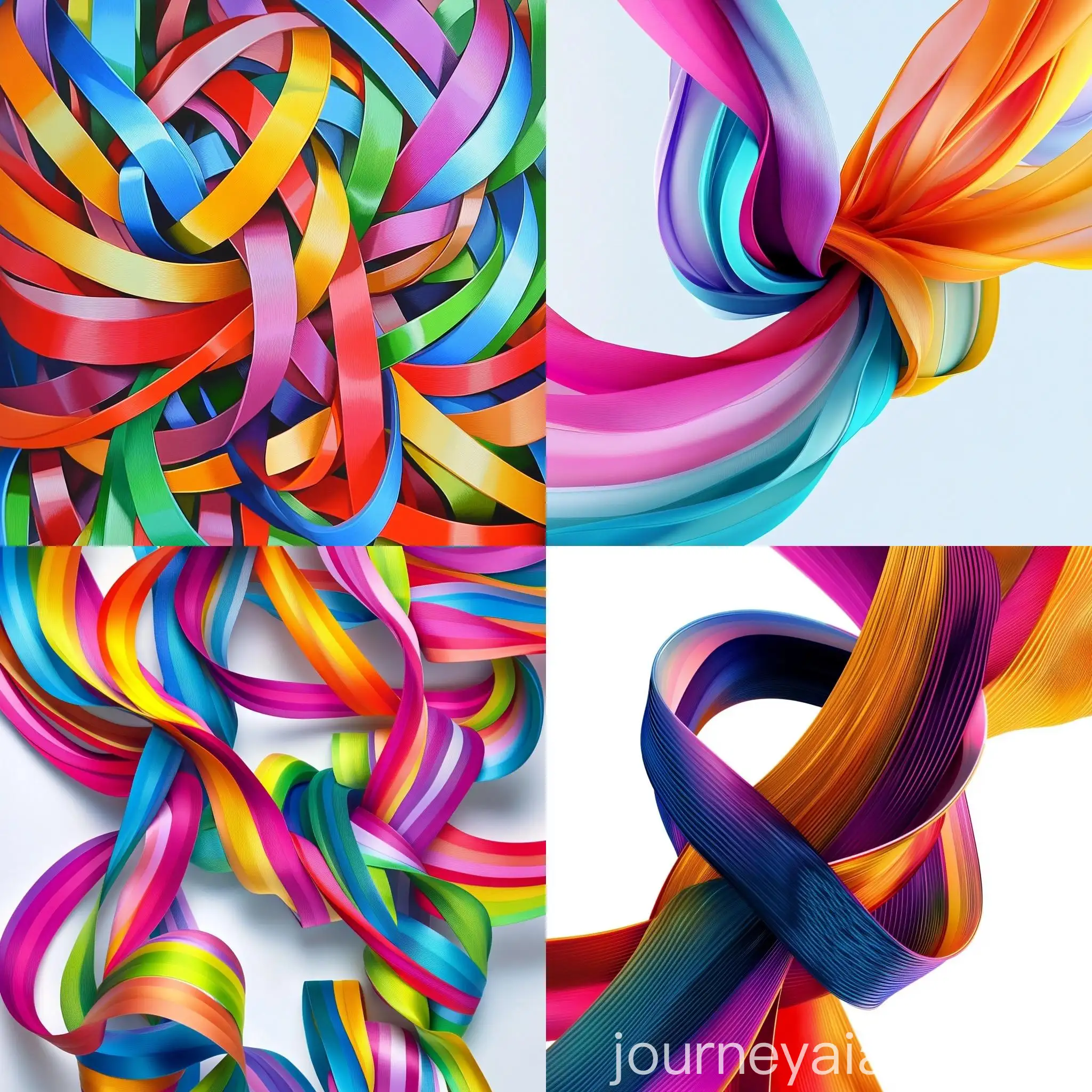 Abstract-Multicolor-Ribbons-on-White-Background