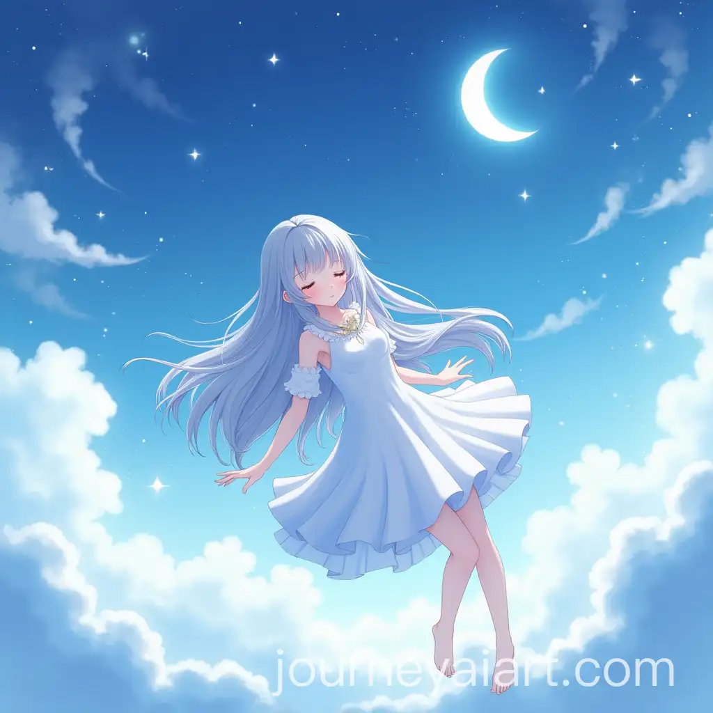 Ethereal-Anime-Girl-Floating-in-Starry-Sky-with-Crescent-Moon